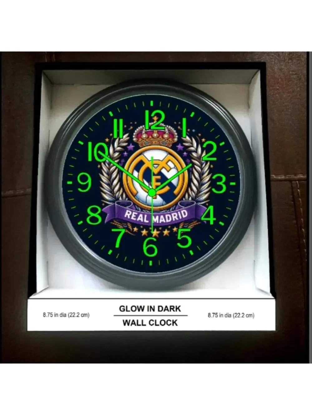 Real Madrid Soccer FIFA World Cup Glow In The Dark Wall Clock New!